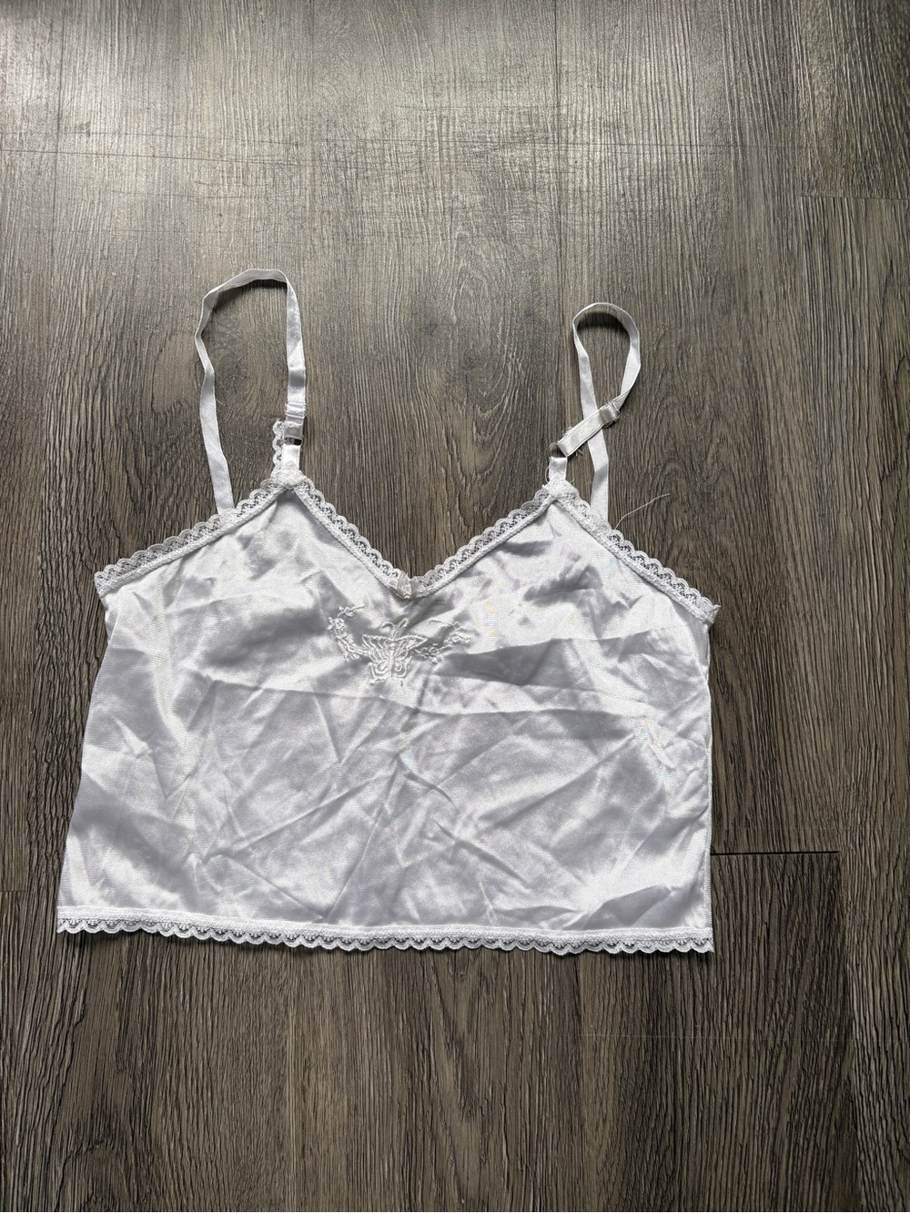 White Satin Lace Cami Top | Feminine Lingerie